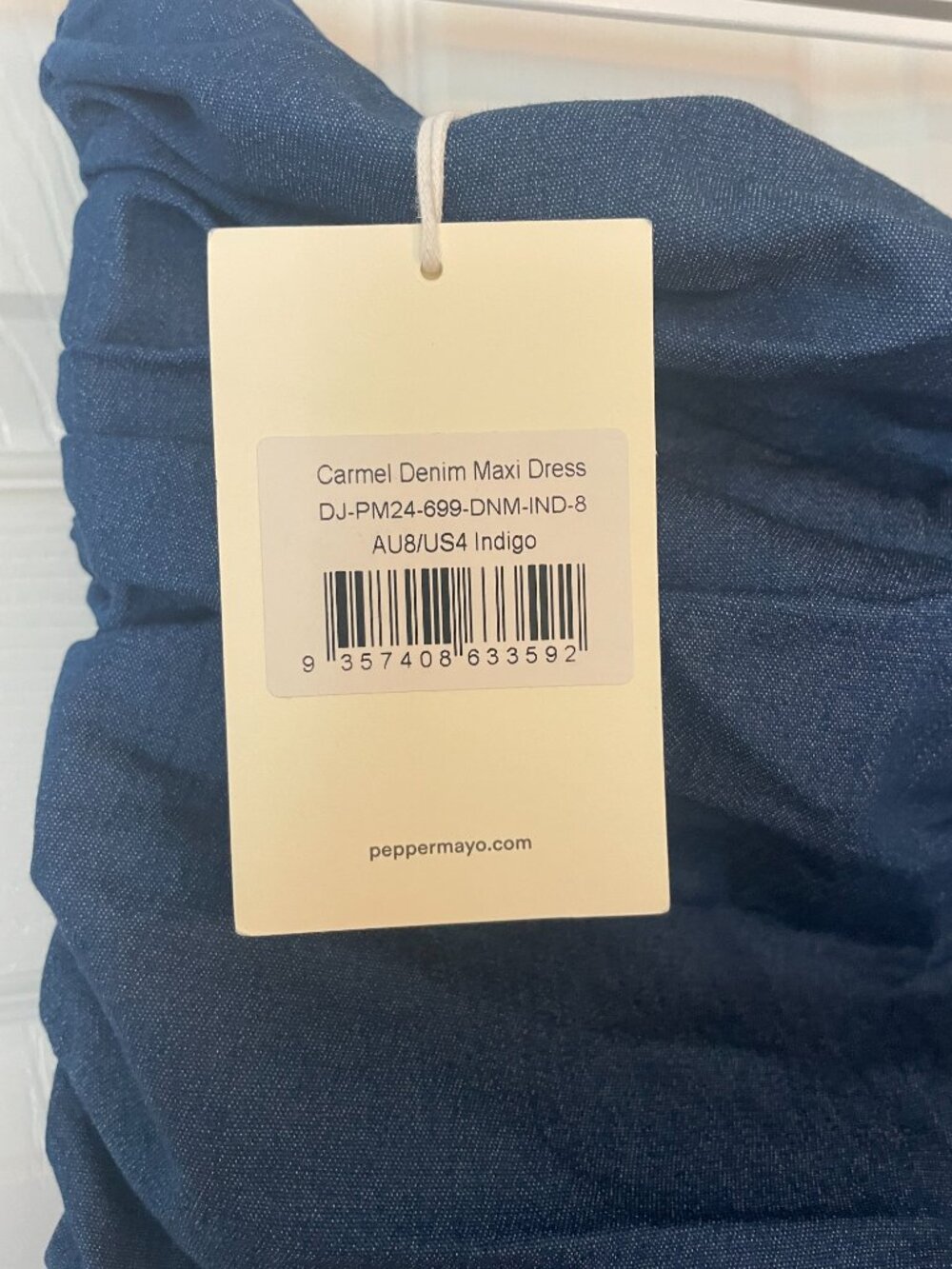 Peppermayo Carmel Denim Maxi Dress Indigo NWT Size US 4 - Picture 4 of 5